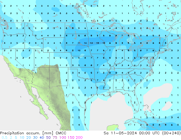 Totale neerslag CMCC za 11.05.2024 00 UTC