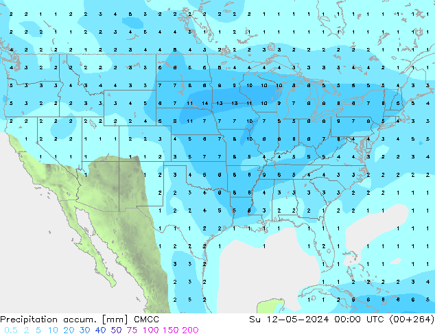 Precipitation accum. CMCC Вс 12.05.2024 00 UTC