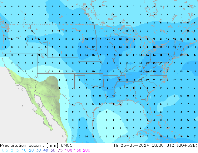 Nied. akkumuliert CMCC Do 23.05.2024 00 UTC