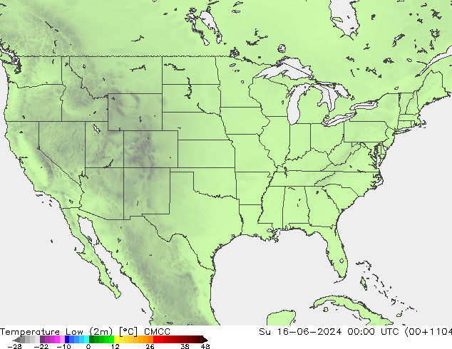 Temperature Low (2m) CMCC Su 16.06.2024 00 UTC