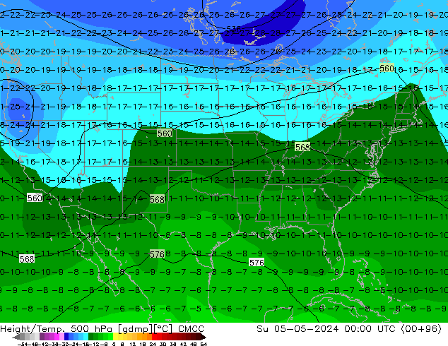 Height/Temp. 500 hPa CMCC  05.05.2024 00 UTC