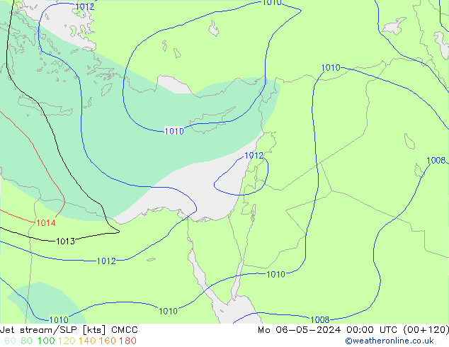 Jet stream/SLP CMCC Mo 06.05.2024 00 UTC