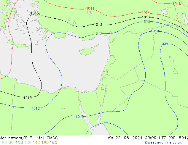 Jet stream/SLP CMCC We 22.05.2024 00 UTC