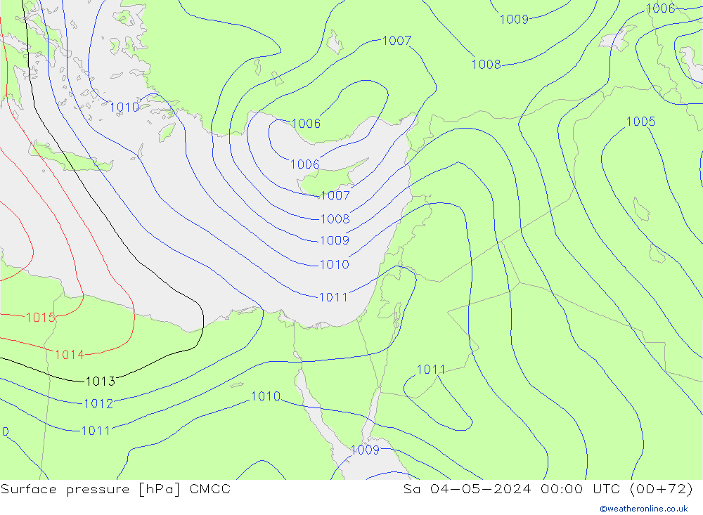 Presión superficial CMCC sáb 04.05.2024 00 UTC