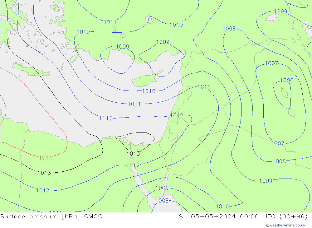 Atmosférický tlak CMCC Ne 05.05.2024 00 UTC