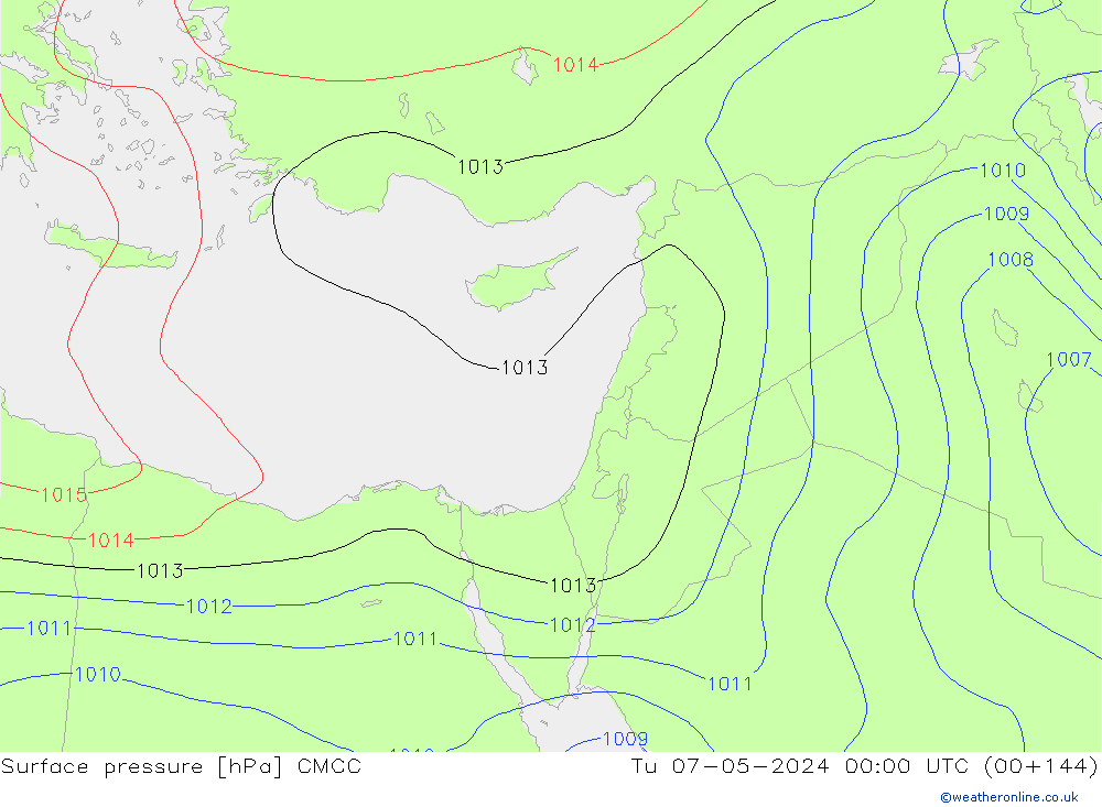 Surface pressure CMCC Tu 07.05.2024 00 UTC