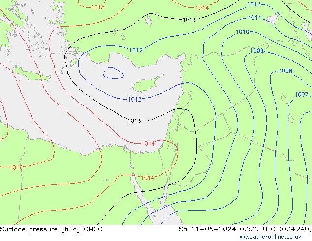 Presión superficial CMCC sáb 11.05.2024 00 UTC