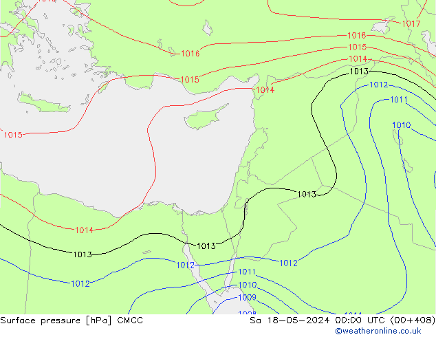 Atmosférický tlak CMCC So 18.05.2024 00 UTC