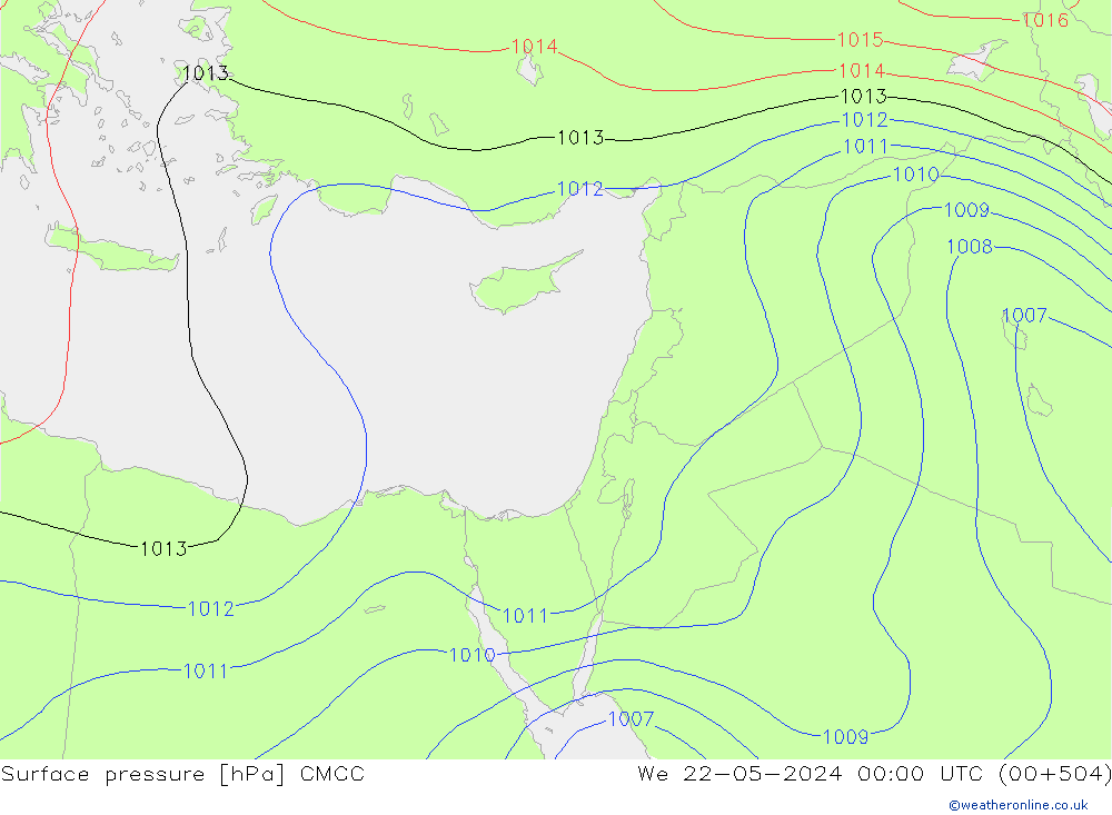 Luchtdruk (Grond) CMCC wo 22.05.2024 00 UTC