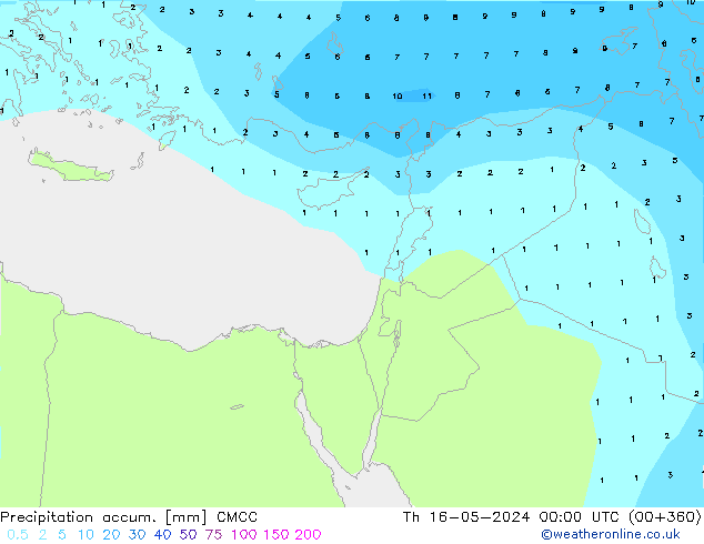 Totale neerslag CMCC do 16.05.2024 00 UTC