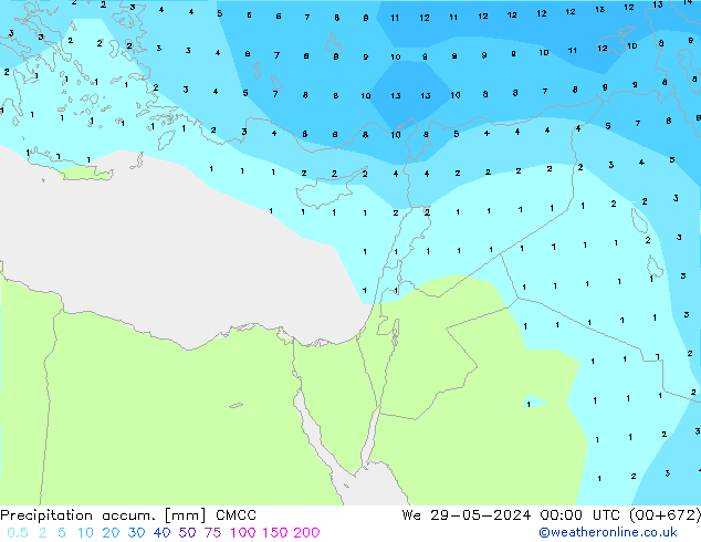 Precipitation accum. CMCC We 29.05.2024 00 UTC