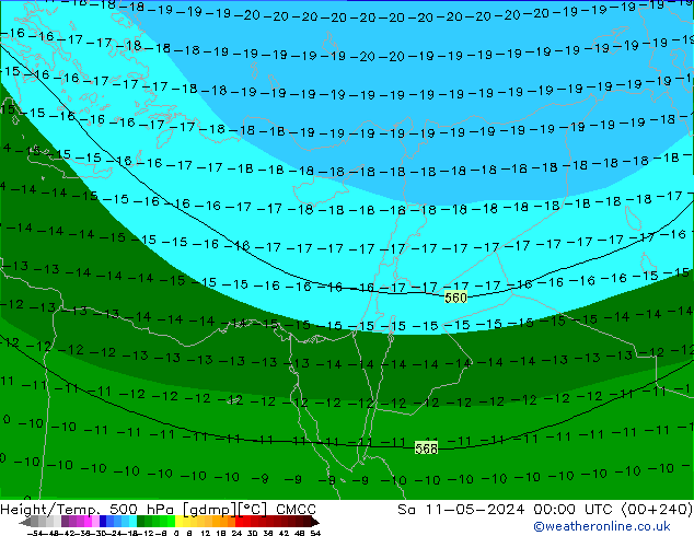 Height/Temp. 500 hPa CMCC So 11.05.2024 00 UTC