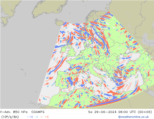 V-Adv. 850 hPa COAMPS za 29.06.2024 06 UTC