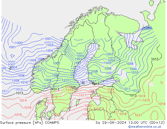 Luchtdruk (Grond) COAMPS za 29.06.2024 12 UTC