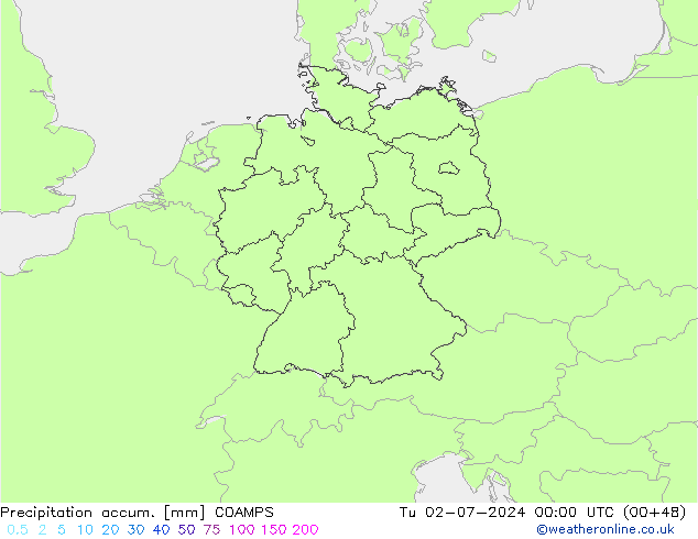 Totale neerslag COAMPS di 02.07.2024 00 UTC