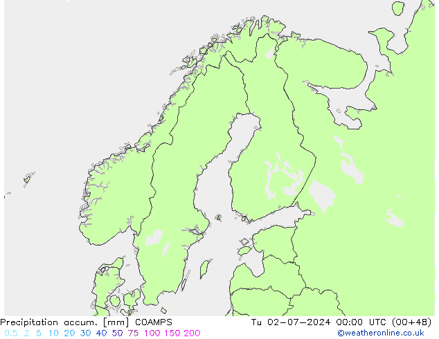 Totale neerslag COAMPS di 02.07.2024 00 UTC