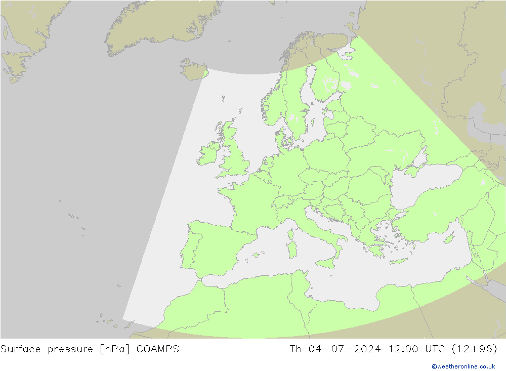 地面气压 COAMPS 星期四 04.07.2024 12 UTC