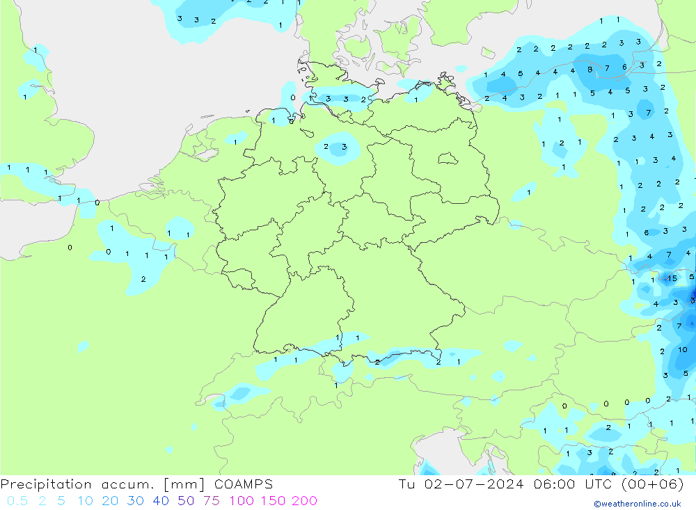 Totale neerslag COAMPS di 02.07.2024 06 UTC