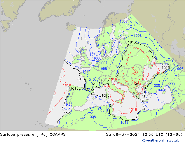 Luchtdruk (Grond) COAMPS za 06.07.2024 12 UTC