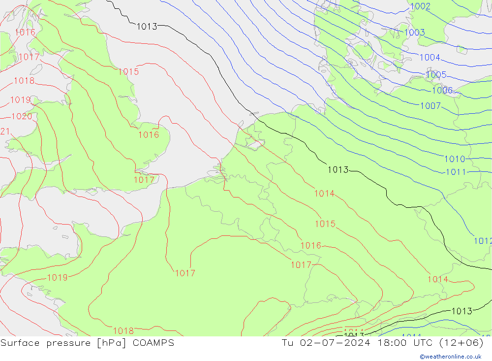 Luchtdruk (Grond) COAMPS di 02.07.2024 18 UTC
