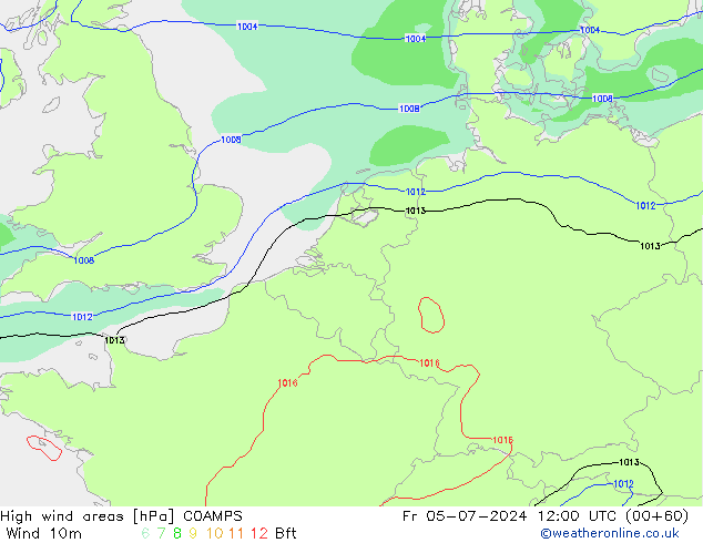 Windvelden COAMPS vr 05.07.2024 12 UTC