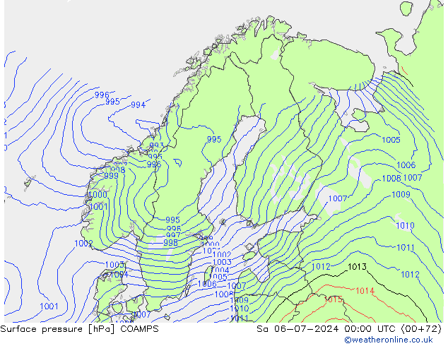Luchtdruk (Grond) COAMPS za 06.07.2024 00 UTC
