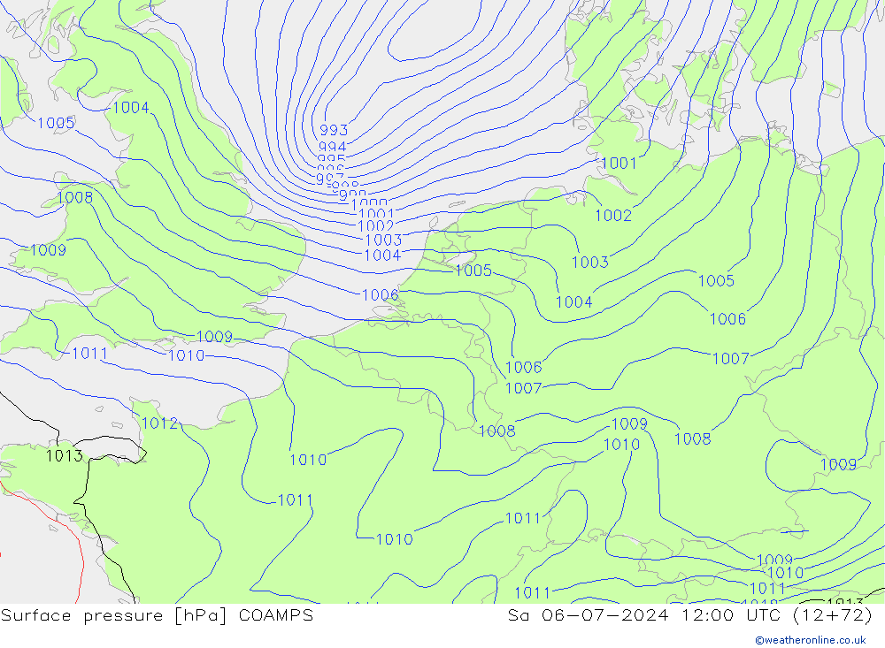 Luchtdruk (Grond) COAMPS za 06.07.2024 12 UTC