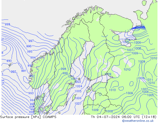 Luchtdruk (Grond) COAMPS do 04.07.2024 06 UTC