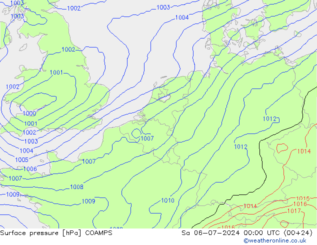 Luchtdruk (Grond) COAMPS za 06.07.2024 00 UTC