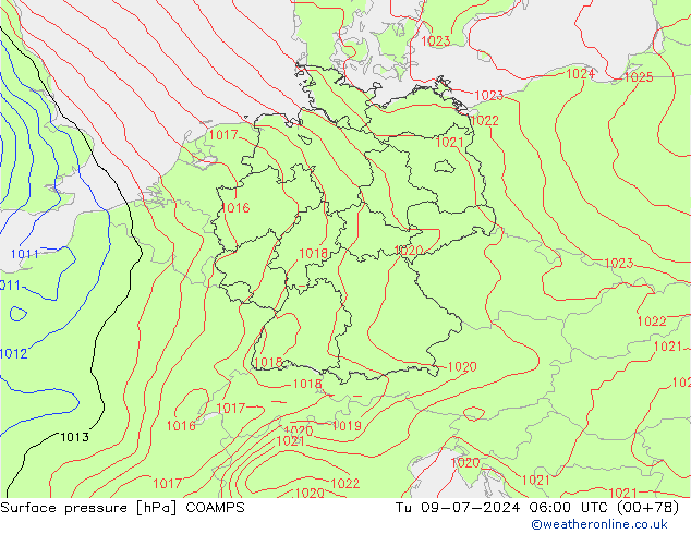 Luchtdruk (Grond) COAMPS di 09.07.2024 06 UTC