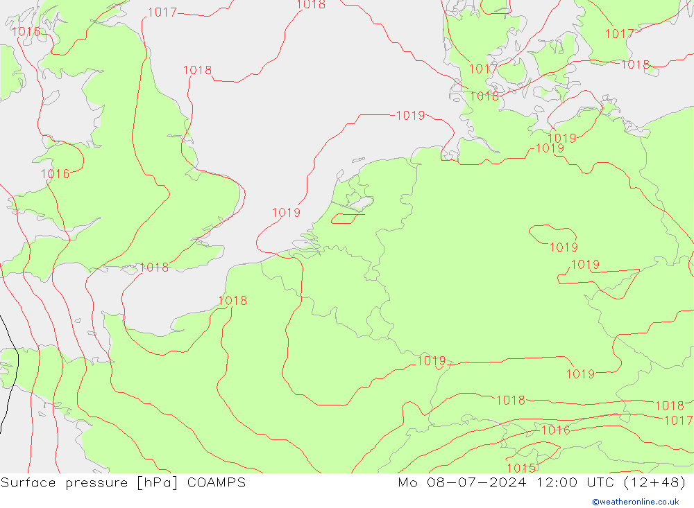 Luchtdruk (Grond) COAMPS ma 08.07.2024 12 UTC