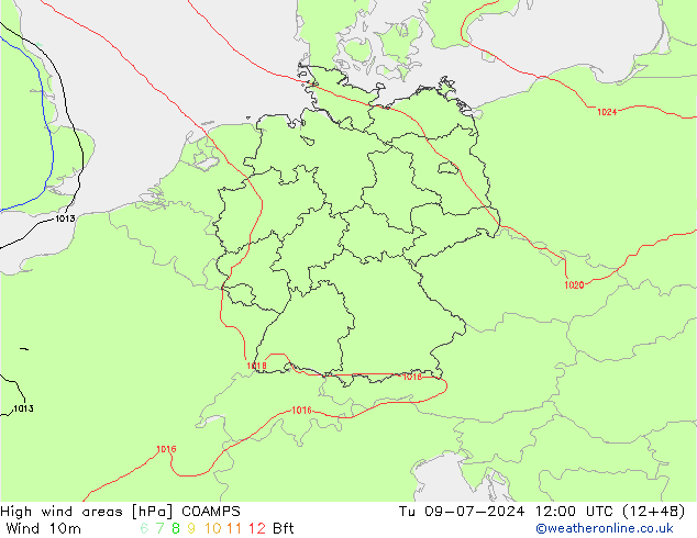Windvelden COAMPS di 09.07.2024 12 UTC