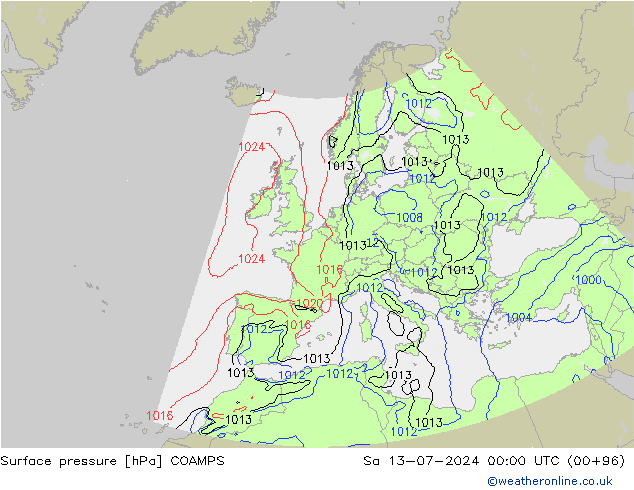 Luchtdruk (Grond) COAMPS za 13.07.2024 00 UTC