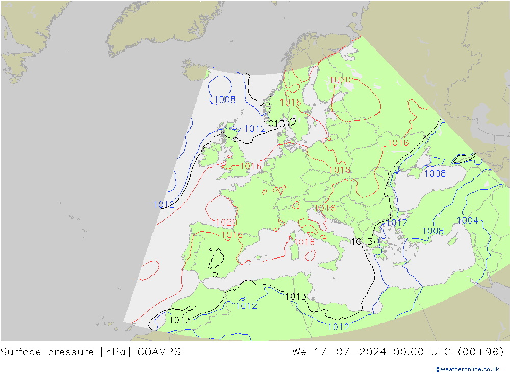 Luchtdruk (Grond) COAMPS wo 17.07.2024 00 UTC