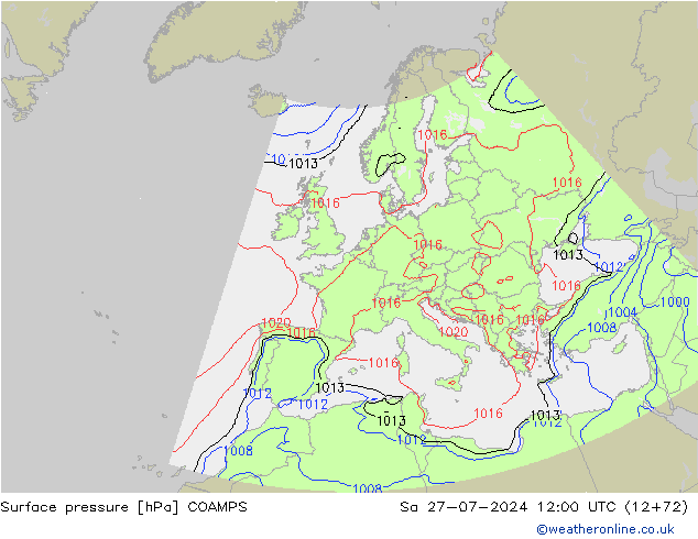 Luchtdruk (Grond) COAMPS za 27.07.2024 12 UTC