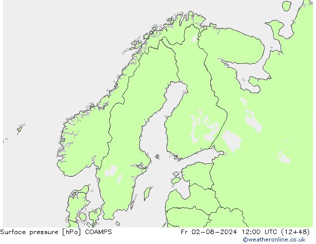 Luchtdruk (Grond) COAMPS vr 02.08.2024 12 UTC