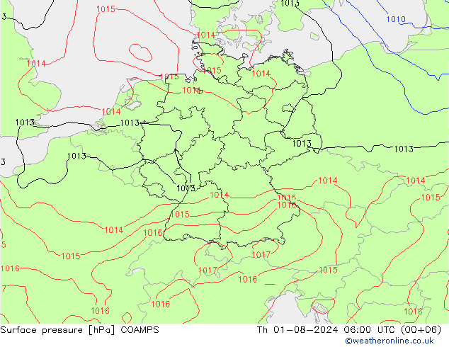 Luchtdruk (Grond) COAMPS do 01.08.2024 06 UTC