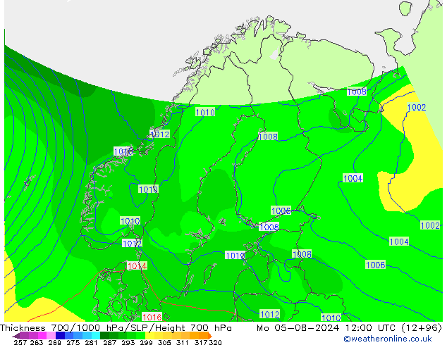 Thck 700-1000 hPa COAMPS 星期一 05.08.2024 12 UTC