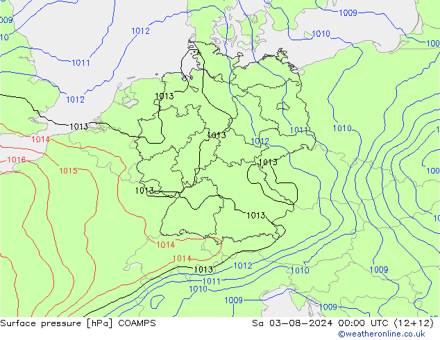 Luchtdruk (Grond) COAMPS za 03.08.2024 00 UTC