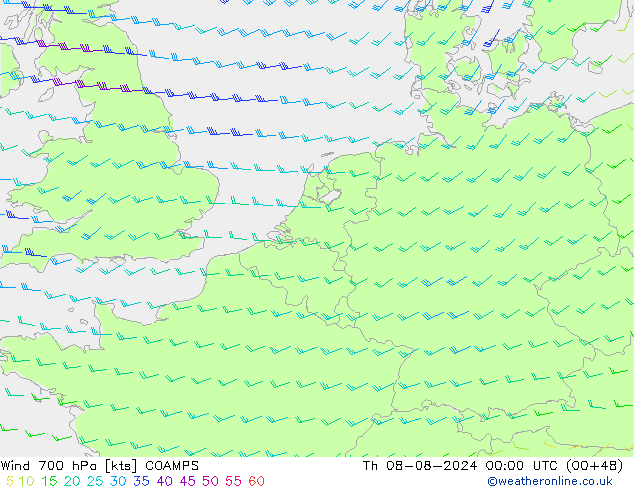 Wind 700 hPa COAMPS do 08.08.2024 00 UTC