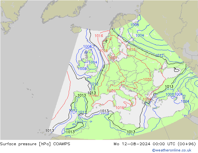 Luchtdruk (Grond) COAMPS ma 12.08.2024 00 UTC