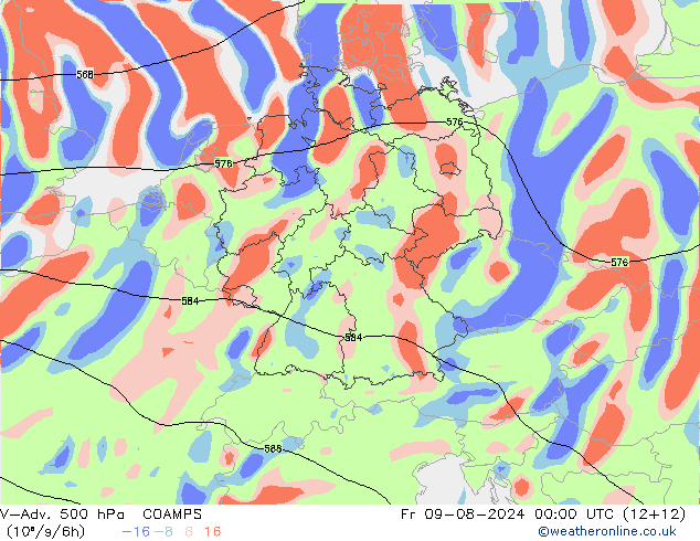 V-Adv. 500 hPa COAMPS vr 09.08.2024 00 UTC