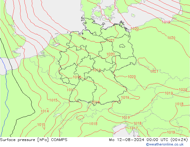 Luchtdruk (Grond) COAMPS ma 12.08.2024 00 UTC