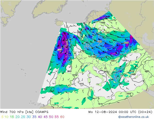 Wind 700 hPa COAMPS ma 12.08.2024 00 UTC