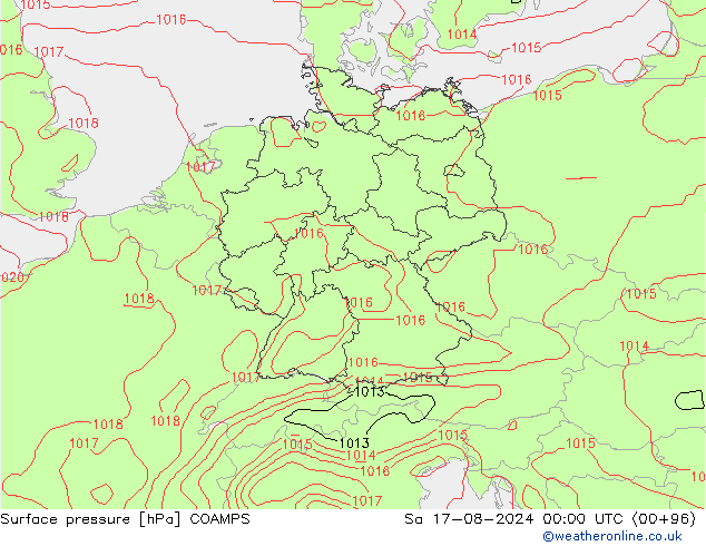 Luchtdruk (Grond) COAMPS za 17.08.2024 00 UTC