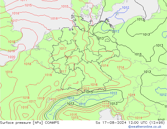 Luchtdruk (Grond) COAMPS za 17.08.2024 12 UTC