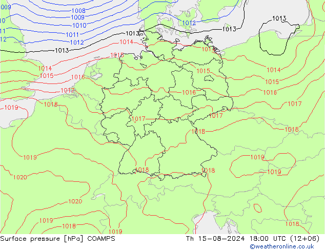 Luchtdruk (Grond) COAMPS do 15.08.2024 18 UTC