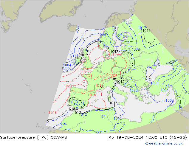 Luchtdruk (Grond) COAMPS ma 19.08.2024 12 UTC