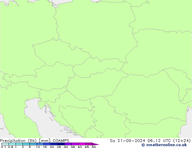 Precipitation (6h) COAMPS Sa 21.09.2024 12 UTC