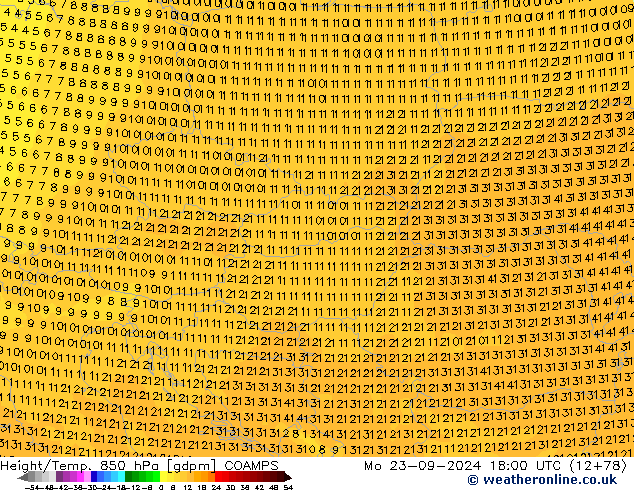 Height/Temp. 850 hPa COAMPS  23.09.2024 18 UTC